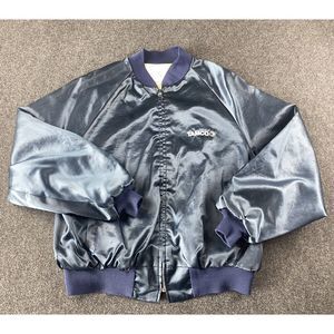 Vintage King Louie TAMCO Nylon Satin Jacket Mens Size XL Blue Made in the USA